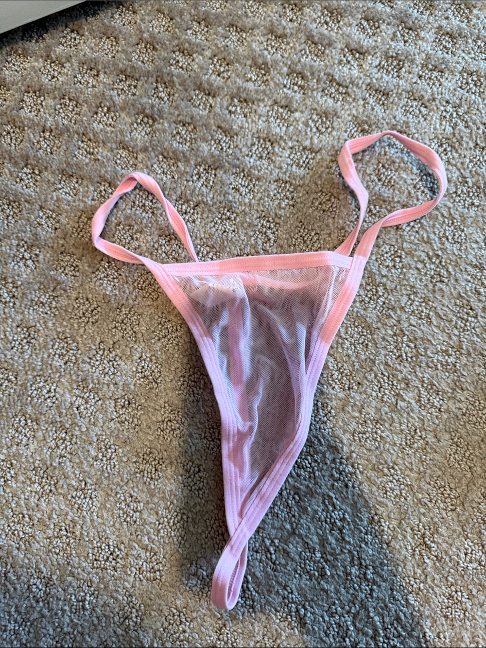 Pink Sheer Ruffled Off-Shoulder Bodysuit - Picture 3 of 7